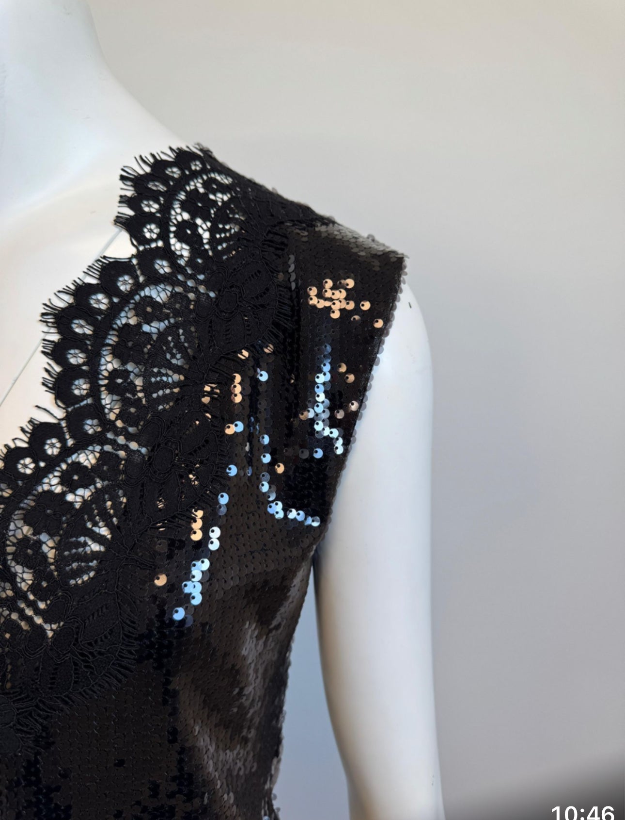 Top sequins et dentelle T319Y085