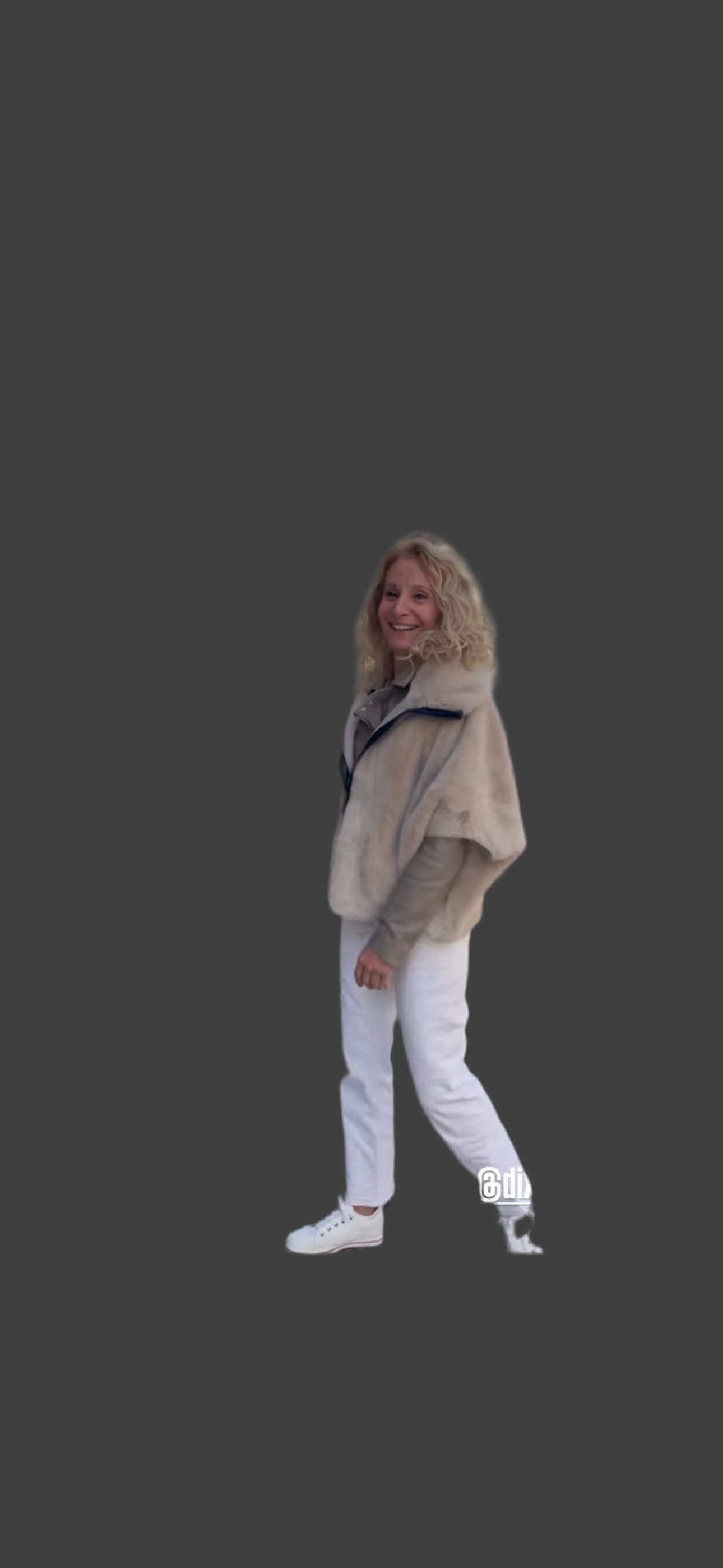 Veste faux vison beige  V330Y002A
