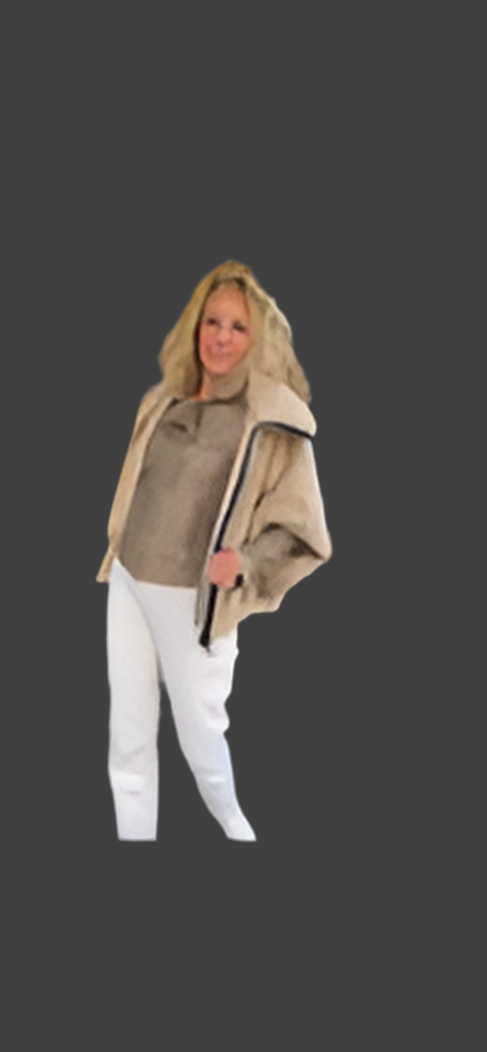 Veste faux vison beige  V330Y002A