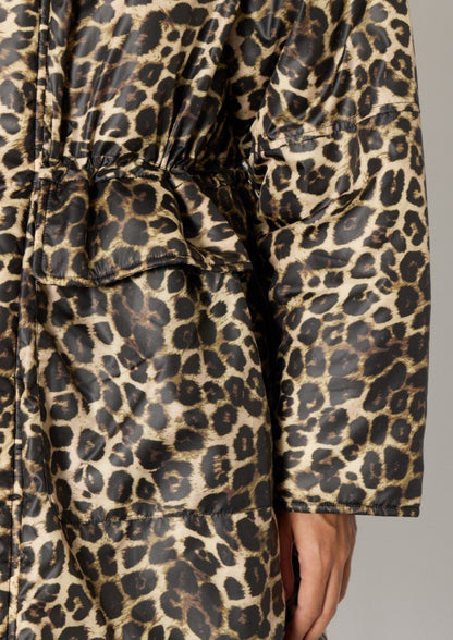 GVOLEO | Blouson oversize waterproof à col montant imprimé léopard