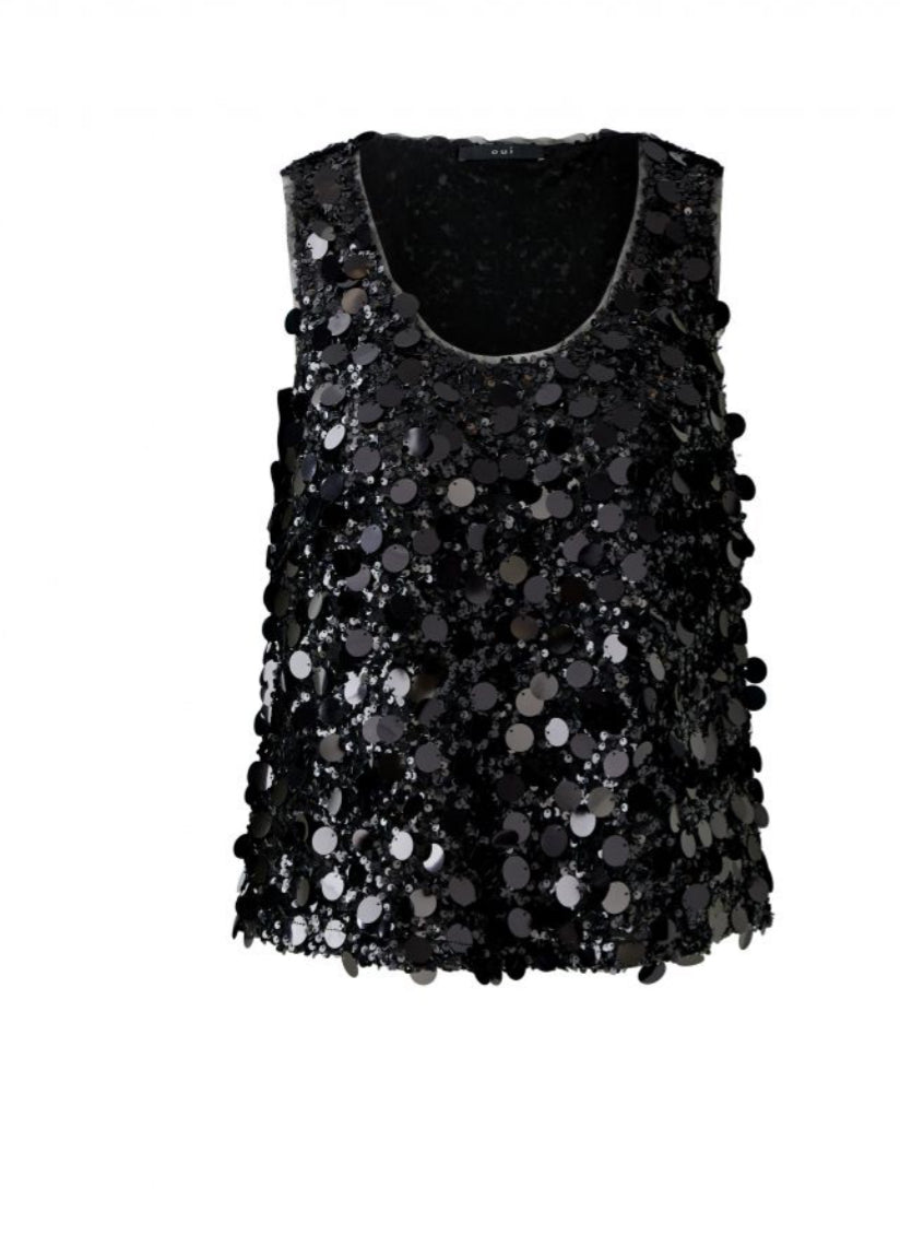 Top paillettes 95123 noir