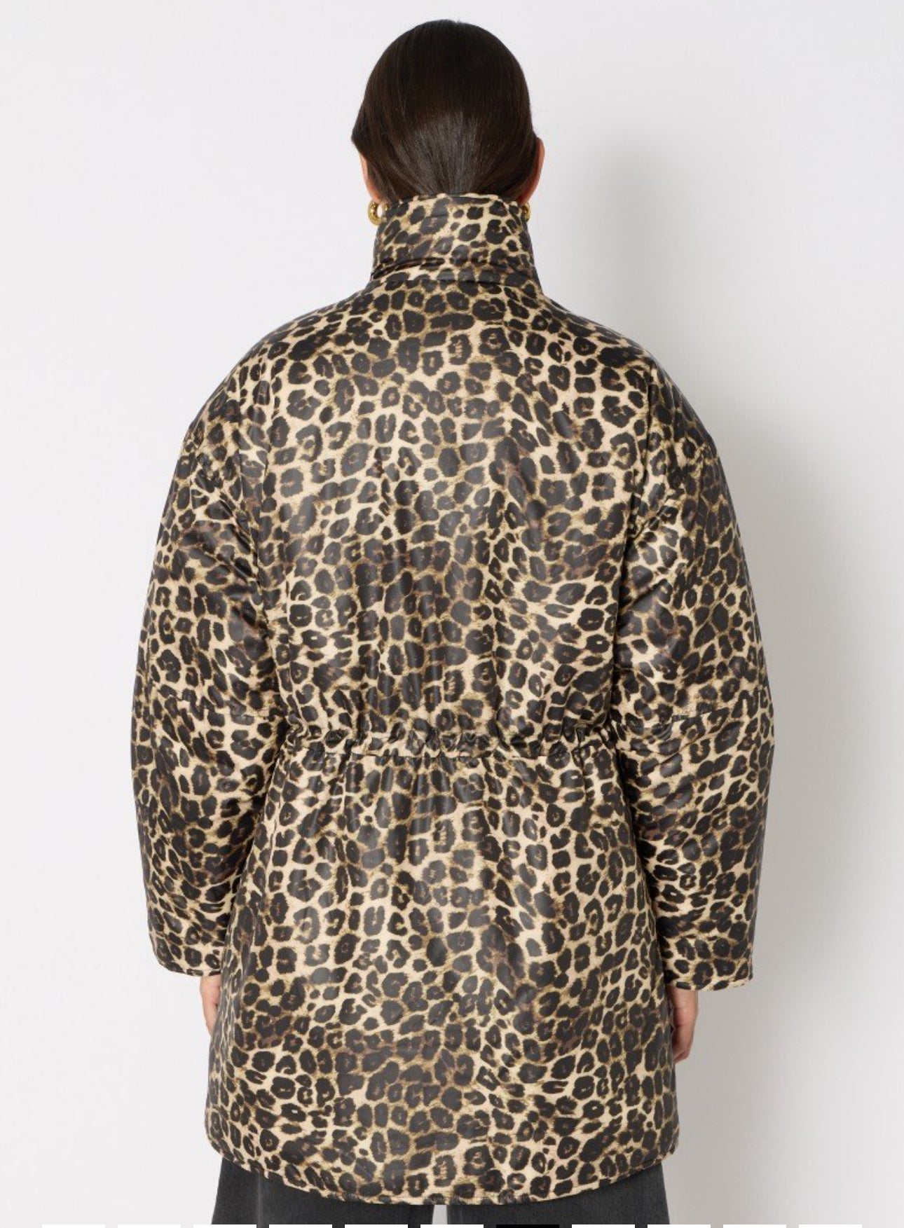 GVOLEO | Blouson oversize waterproof à col montant imprimé léopard