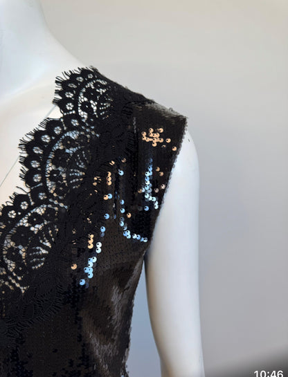 Top sequins et dentelle T319Y085