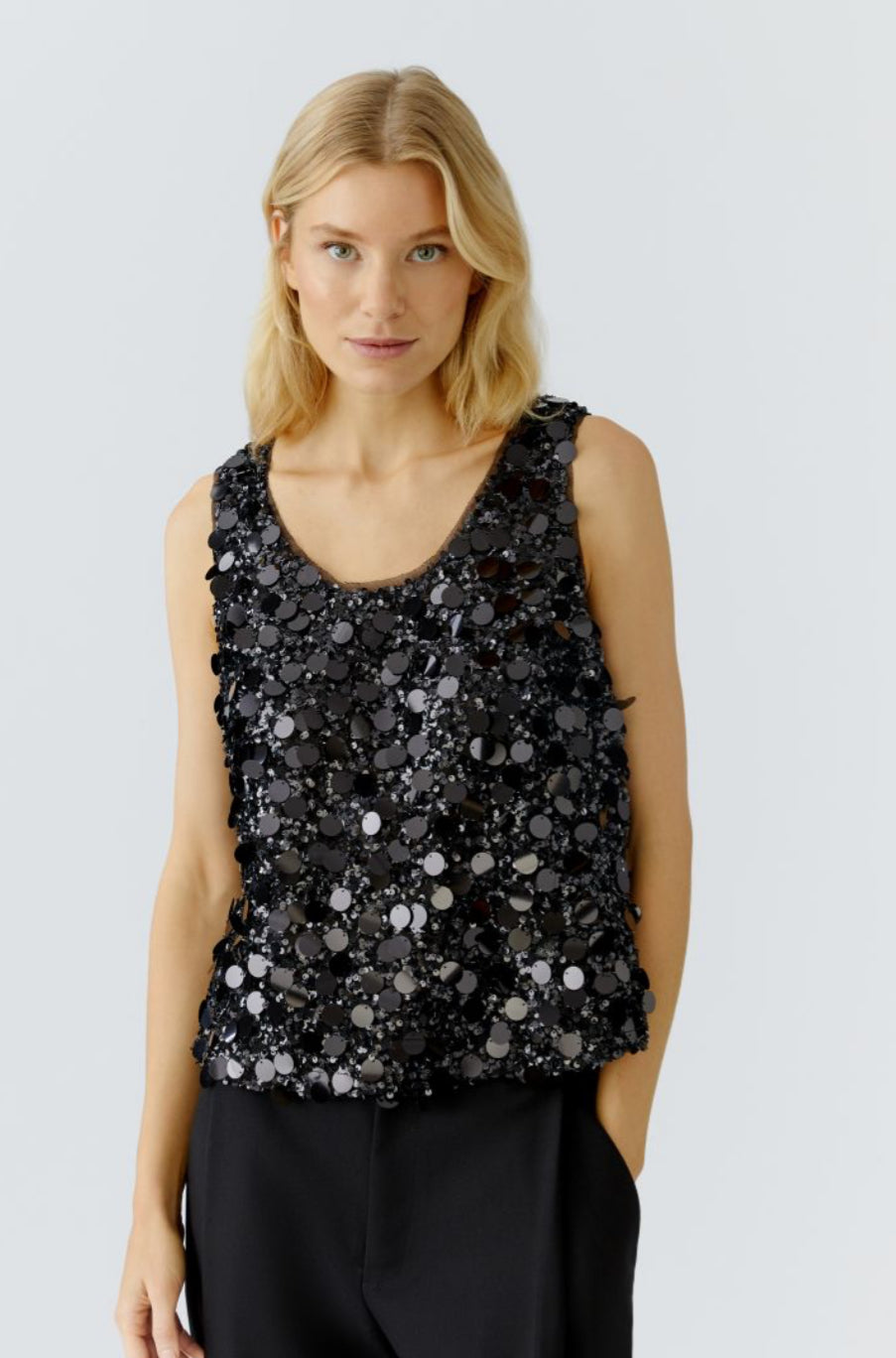Top paillettes 95123 noir