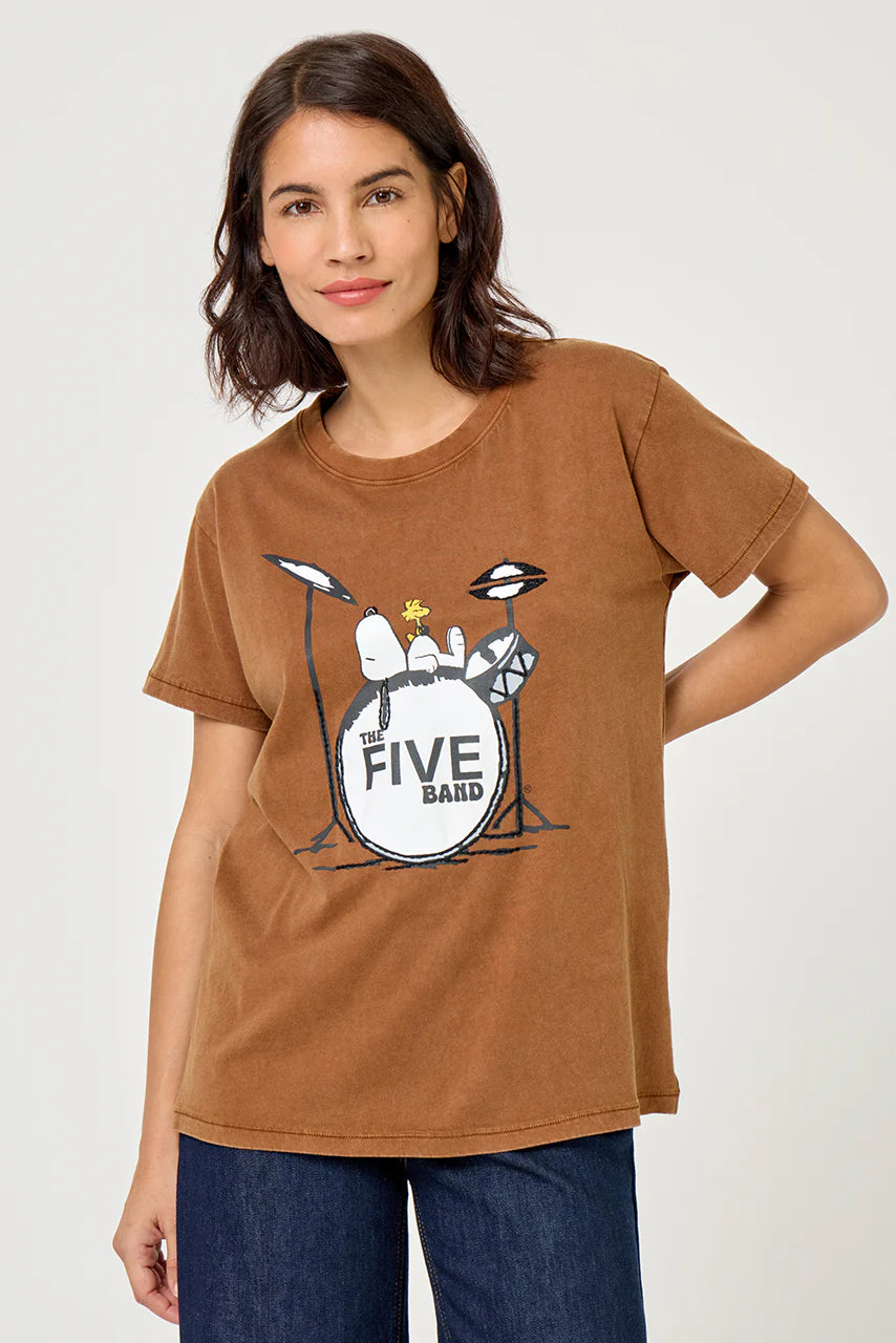 Teeshirt Five jeans snoopy chocolat TSH2520