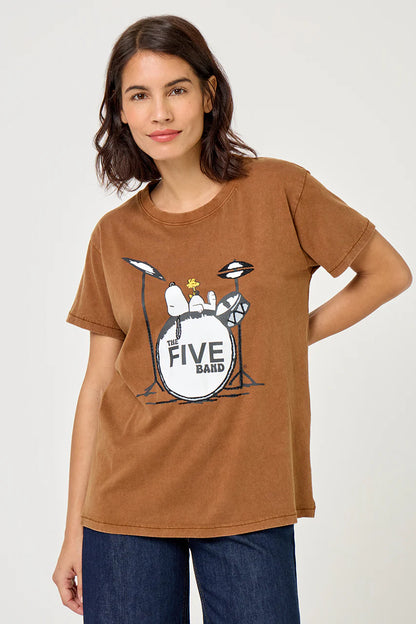 Teeshirt Five jeans snoopy chocolat TSH2520