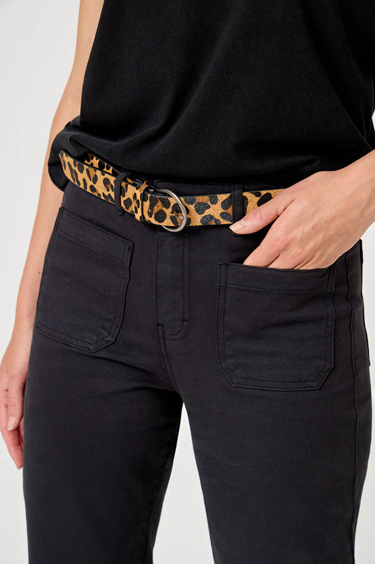 Ceinture léopard cuir