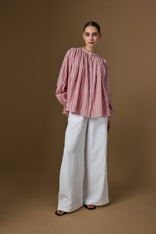 Lane blouse rayée rouge